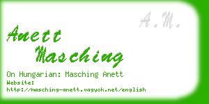 anett masching business card